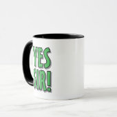 Yes Sir! No Sir! funny typographic coffee mug gift Mok (Voorkant links)