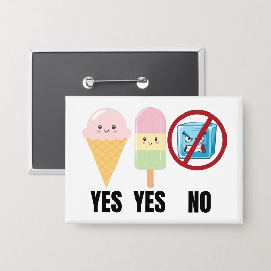 Yes To Ice Cream, No To ICE Button (Voorkant / Achterkant)