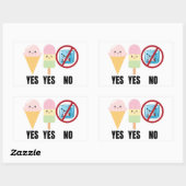 Yes To Ice Cream, No To ICE Rechthoekige Sticker (Vel)