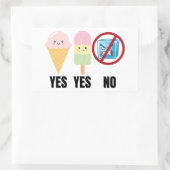 Yes To Ice Cream, No To ICE Rechthoekige Sticker (Tas)
