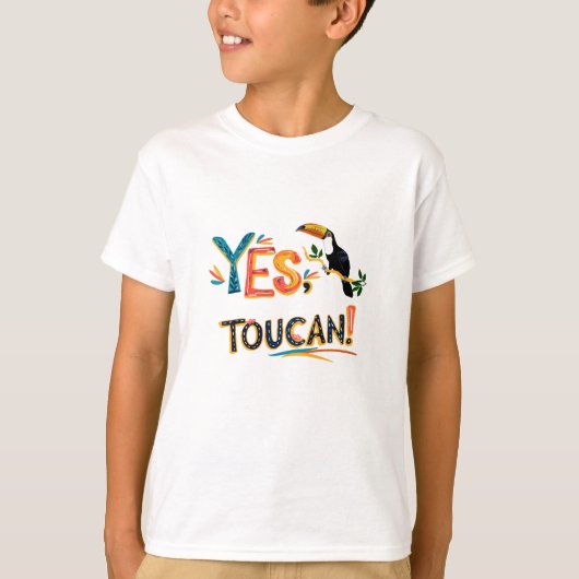 Yes Toekan - Speelse Jungle Kinderen Basic T-shirt (Voorkant)