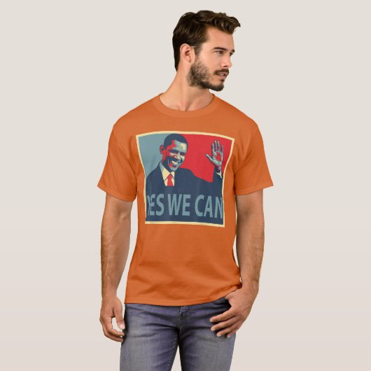 Yes We Can Barack Obama President T-shirt (Voorkant volledig)