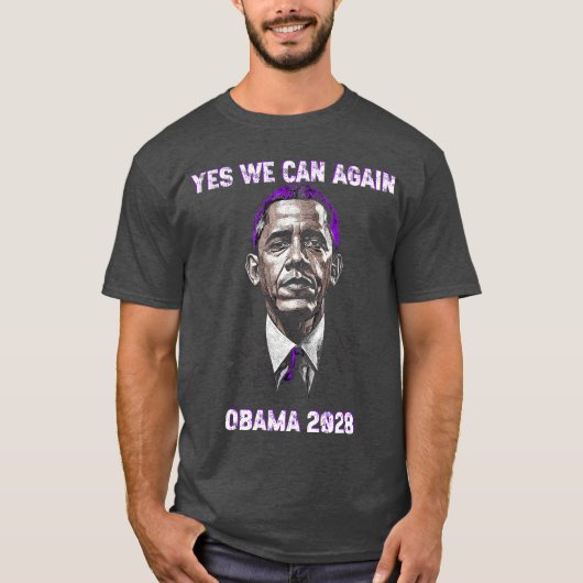 Yes We Can Obama 2028 Political Sayings Trendy T-shirt (Voorkant)
