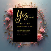 Yes We Do Black Gold Wedding bewaar de datumkaart