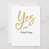 Yes We Do wit goud bruiloft bewaar de datum kaart (Achterkant)