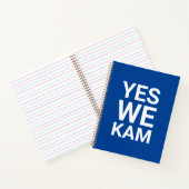 Yes We Kam grappige moderne typografie wit en blau Notitieboek (Binnen)