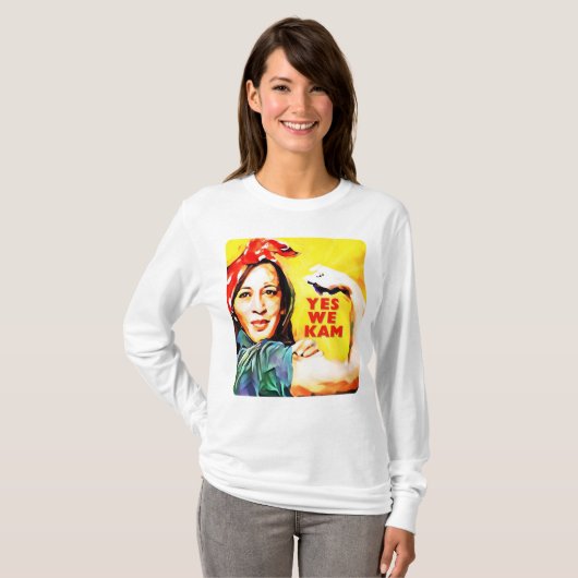 Yes We Kam - Kamala Harris Tim Walz 2024 T-shirt (Voorkant volledig)