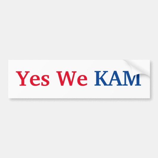 Yes We Kam - Kies voor Kamala Harris Bumpersticker (Voorkant)