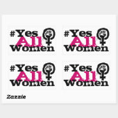 #YesAllWomen Feminisme Rechthoek Stickers (Vel)