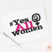 #YesAllWomen Feminisme Rechthoek Stickers (Envelop)