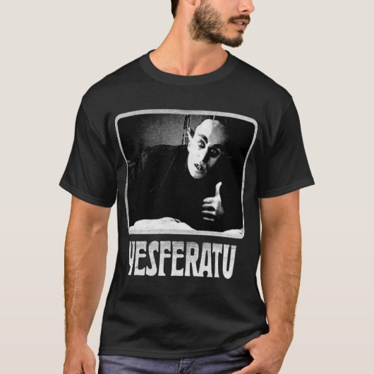 Yesferatu grappige Nosferatu positieve goth horror T-shirt (Voorkant)
