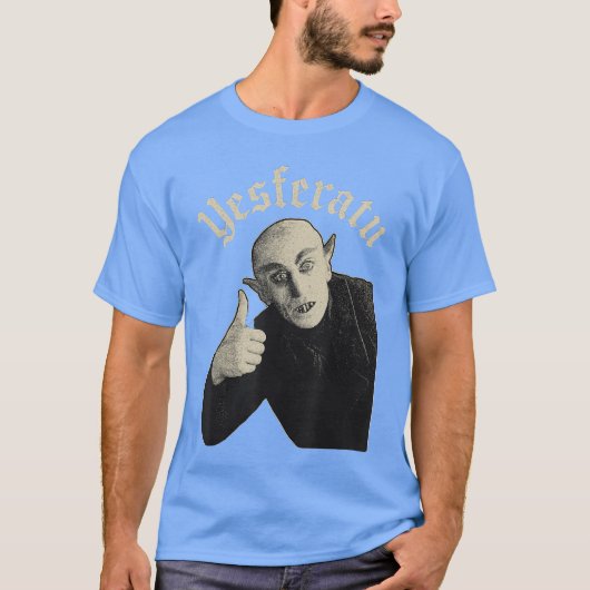 Yesferatu Grappige Vampier Parodie Meme Halloween T-shirt (Voorkant)