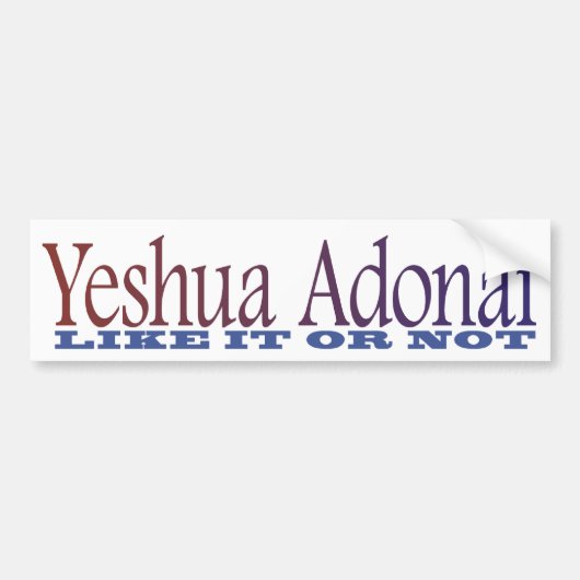 Yeshua Adonai Bumpersticker (Voorkant)