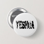 Yeshua cassé blanc ronde button 5,7 cm (Voorkant /achterkant)