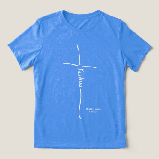 Yeshua Cross Messianic Believer Hebrew Torah Tri-Blend Shirt (Design voorkant)