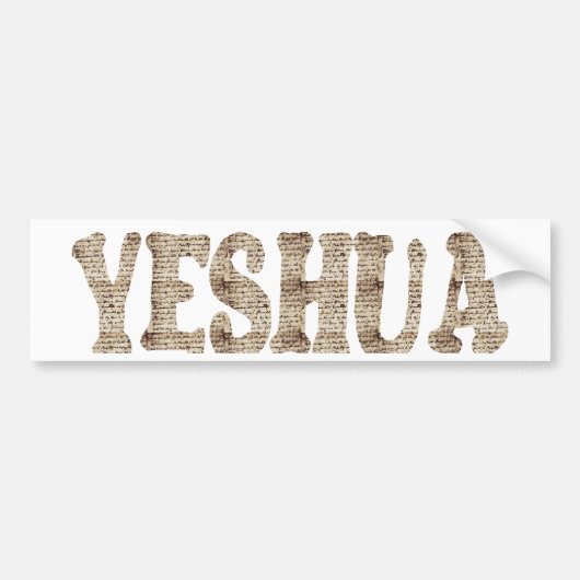 Yeshua effet manuscripcrit bumpersticker (Voorkant)