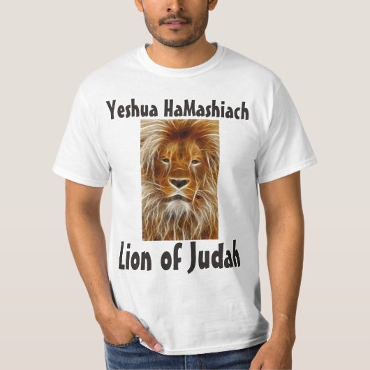 Yeshua HaMashiach, LION OF JUDAH T-shirts (Voorkant)