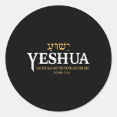 Yeshua Hebreeuwse Naam Jezus De Weg Waarheid Leven Ronde Sticker (Voorkant)