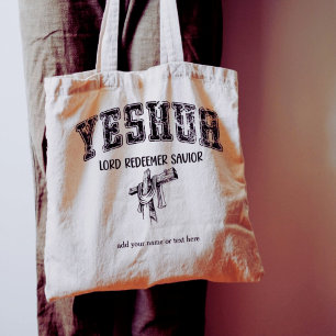 Yeshua Here Verlosser Verlosser Jezus type Tote Bag