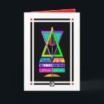 Yeshua, het Licht van de wereld, Jezus Christus ka Kaart<br><div class="desc">De centrale tak van deze kleurrijke Menorra, de Shamash, is de "Dienaar" kaars en vertegenwoordigt Jezus Christus, Yeshua, Messias, het Licht van de Wereld. De andere 6 kaarsen leunen in/wijzen naar Yeshua. Het kruis bevindt zich in de centrale vlam van de menora; de menora is opgenomen met de kleurrijke Davidster....</div>