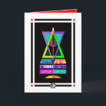 Yeshua, het Licht van de wereld, Jezus Christus ka Kaart<br><div class="desc">De centrale tak van deze kleurrijke Menorra, de Shamash, is de "Dienaar" kaars en vertegenwoordigt Jezus Christus, Yeshua, Messias, het Licht van de Wereld. De andere 6 kaarsen leunen in/wijzen naar Yeshua. Het kruis bevindt zich in de centrale vlam van de menora; de menora is opgenomen met de kleurrijke Davidster....</div>