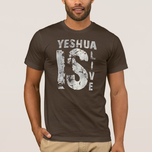 Yeshua is alive 43975 Grijs T-shirt (Voorkant)
