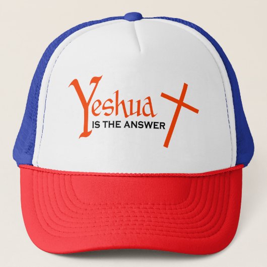 Yeshua is het Antwoord Messianic Cross Pet (Voorkant)