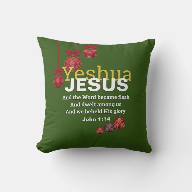 YESHUA JESUS Christelijke Kerstmis Kussen (Voorkant)