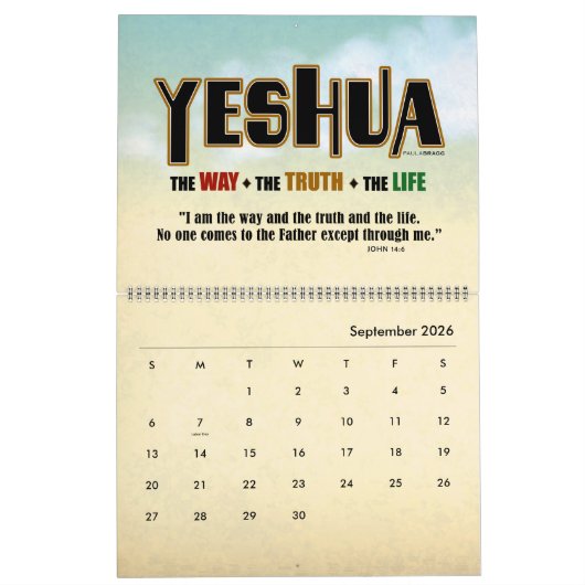 YESHUA Jesus Hebrew Joodse naam Christelijke Messi Kalender (Sep 2026)