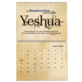 YESHUA Jesus Hebrew Joodse naam Christelijke Messi Kalender (Mar 2026)