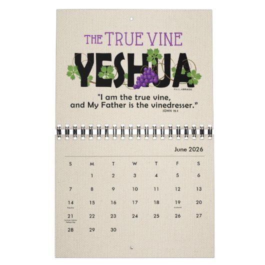 YESHUA Jesus Hebrew Joodse naam Christelijke Messi Kalender (Jun 2026)