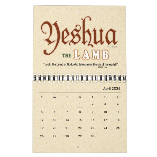YESHUA Jesus Hebrew Joodse naam Christelijke Messi Kalender (Apr 2026)