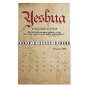 YESHUA Jesus Hebrew Joodse naam Christelijke Messi Kalender (Feb 2026)