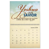YESHUA Jesus Hebrew Joodse naam Christelijke Messi Kalender (Jan 2026)