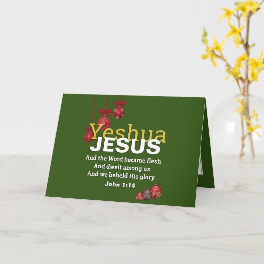 YESHUA JESUS Kerstkaart Kaart (Gele Bloem)