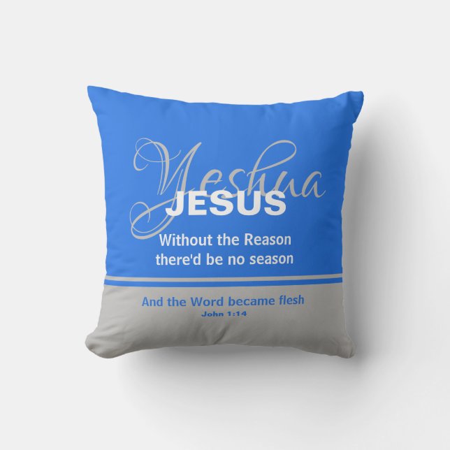 Yeshua JESUS REASON SEASON Kerstmis Kussen (Voorkant)