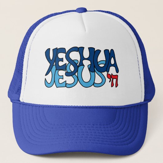Yeshua Jezus Blauw -  Trucker Pet (Voorkant)
