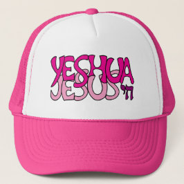 Yeshua Jezus Roze Trucker Pet