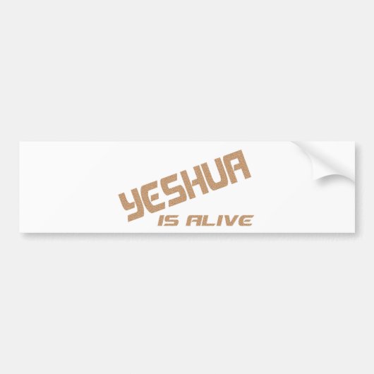 Yeshua leeft nog steeds terre craquée bumpersticker (Voorkant)