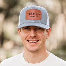 YESHUA leren patch aangepaste Bijbelvers hoed