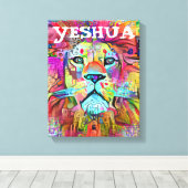 YESHUA LION OF JUDAH CHRISTELIJK ART CANVAS (Insitu (Houten vloer))