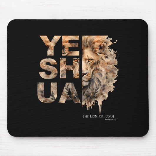 Yeshua, Lion Of Judah, Jesus, God, Bible Verse, Re Muismat (Voorkant)