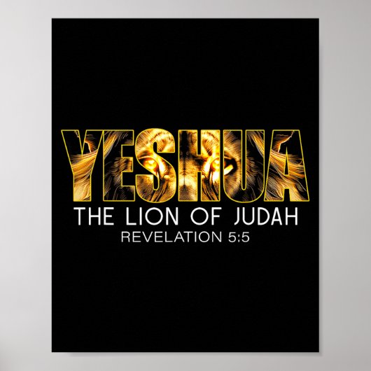 Yeshua Lion Of Judah Jesus Religious Christian Rev Poster (Voorkant)