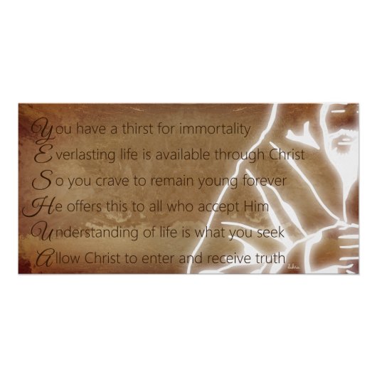 YESHUA Messiah Jesus Christus Christelijk gedicht Perfect Poster (Voorkant)