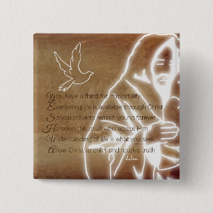 YESHUA Messiah Jesus Christus Christelijk gedicht Vierkante Button 5,1 Cm