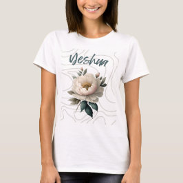 Yeshua met unieke bloem achtergrond t-shirt