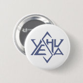 Yeshua Star Tetrahedron van David Ronde Button 5,7 Cm (Voorkant /achterkant)