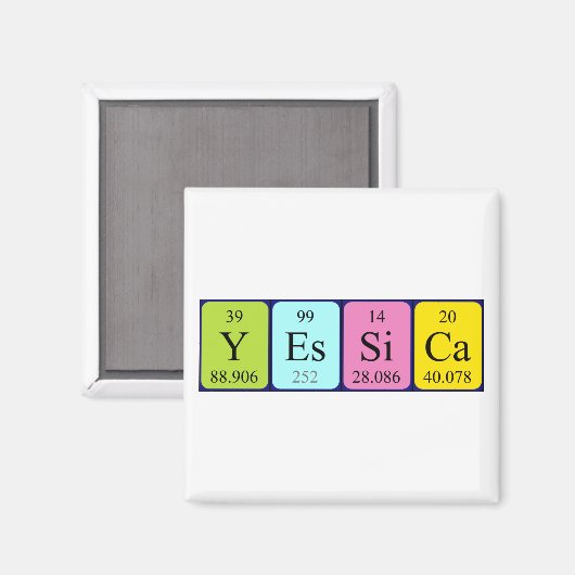 Yessica periodiek table name magnet (Voorkant / Achterkant)