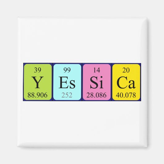 Yessica periodiek table name magnet (Voorkant)