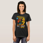 Yesterday I Was 6 Today I’m 7 Six Seven Bruh Birth T-shirt (Voorkant volledig)
